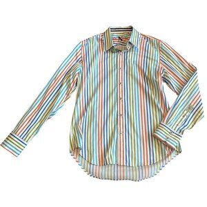 Robert Graham X Colorful Stripe Shirt Long Sleeve Button Down Cotton Size Medium